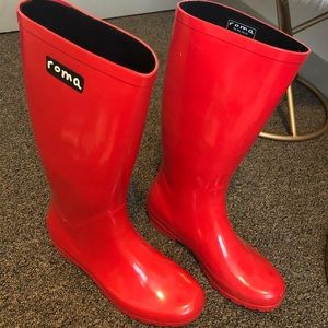 Red Rain Boots